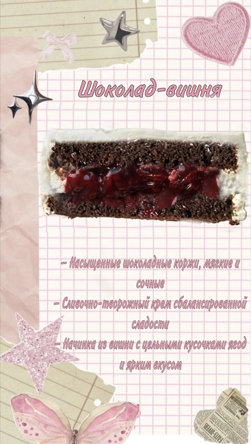 Начинка Шоколад‑вишня для тортов Pinkly